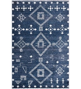 Eliana Home Baskılı, Yıkanabilir Kaymaz Taban Salon Halısı LNA0468 100x150 cm (Lacivert)