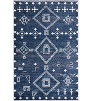 Eliana Home Baskılı, Yıkanabilir Kaymaz Taban Salon Halısı LNA0468 100x150 cm (Lacivert)