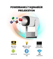 Yüksek Çözünürlüklü Taşınabilir Projeksiyon Cihazı, WiFi ve Bluetooth Özelliği