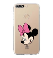 Huawei Y7 2018  Kamera korumalı Kapak Minnie Mouse Tasarımlı  Şeffaf Kılıf