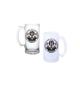 Ghostbastır Design Beşiktaş Kulplu Bira Bardağı Buzlu veya Şeffaf Seçenekli 0129