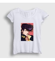 Presmono Kadın Beyaz Josuke Joestar Anime Jojo T-Shirt 321803tt