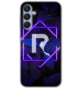 Galaxy A35 Kılıf HD Desen Baskılı Kılıf - Dark Neon Yaprak R Harfi