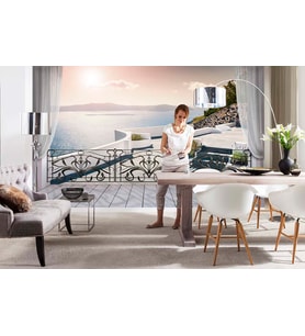 3 Boyutlu Balkon Manzarası Duvar Kağıdı