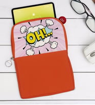 BK Gift Pop Art Tasarımlı Taşınabilir Koruyucu Tablet Kılıfı & Organizer Çanta - Turuncu-1