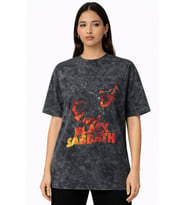 Black Sabbath Rock Metal Müzik Grubu Baskılı Unisex Oversize Vintage Yıkamalı Tişört