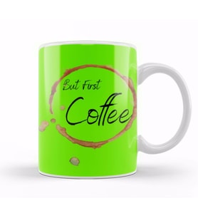 Funny Coffee Drinks Lover Gift Quote   Vintage Retro Rainbow Style Kupa Bardak Porselen