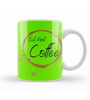 Funny Coffee Drinks Lover Gift Quote   Vintage Retro Rainbow Style Kupa Bardak Porselen