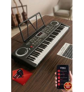 Midex PS-1500BK Başlangıç İçin 61 Tuşlu Org Notalık Adaptör Öğrenim Metodu (100 Ses 100 Ritim)