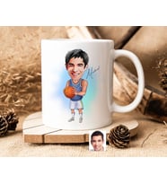 Bk Gift Kişiye Özel Erkek Basketbolcu Karikatürlü Beyaz Kupa Bardak-6, Sevgiliye Hediye, Arkadaşa Hediye