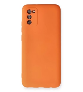 Newface Samsung Galaxy A03S Kılıf Nano içi Kadife Silikon - Turuncu