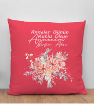 BK Gift Kişiye Özel İsimli Anneler Günü Tasarımlı Kırmızı Kırlent Yastık, Anneye Hediye, Ev Dekorasyonu, Anneler Günü Hediyesi-9