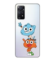 Redmi Note 12 Pro 4G Uyumlu Gumball & Darwin Tasarımlı Şeffaf Telefon Kılıfı
