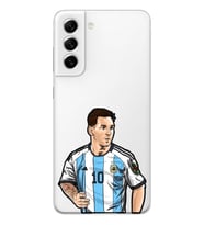 Samsung Galaxy S22 Uyumlu Lionel Messi Desenli Şeffaf Telefon Kılıfı