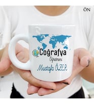 Kişiye Özel Coğrafya Öğretmeni ve Resimli Öğretmenler Günü Kupa Bardaklar