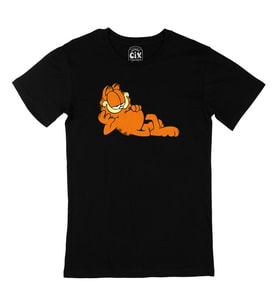 Uykucu Garfield Siyah Tişört