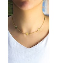 Yonca Model Altın Kaplama Gümüş Kolye