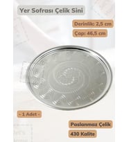 Yer Sofrası Sini 46,5 cm Çelik Tepsi Tepsi Paslanmaz