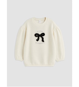 LCW baby Ekru Fiyonklu Kız Bebek Sweatshirt