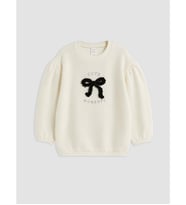 LCW baby Ekru Fiyonklu Kız Bebek Sweatshirt