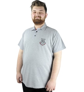Mode XL Büyük Beden Erkek T shirt Polo MDX Club 22305 Gri Melanj