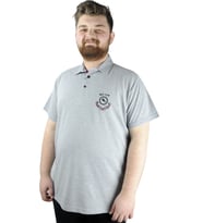 Mode XL Büyük Beden Erkek T shirt Polo MDX Club 22305 Gri Melanj