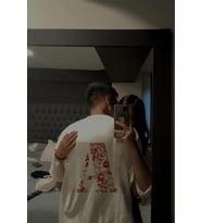 A Harfli Öpücük Kiss Design Tişört (Beyaz)