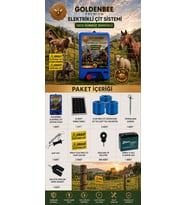 Goldenbee Eko Elektrikli Çit Sistemi Domuz ve Ayı Kovucu 5 Yıl Garanti 1500MT ( SET-202 )