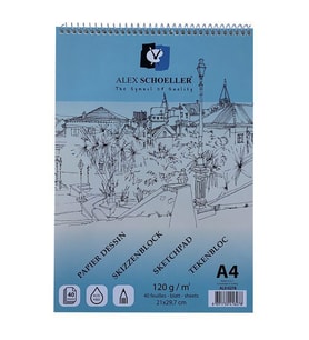 Alex Schoeller Spiralli Eskiz Defteri 120 gr. 40 yp. A4 
