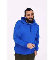 Kapüşonlu İçi Polarlı Regular Kalıp Erkek Sweatshirt Mavi