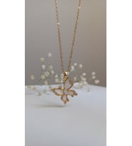 ÇELİK KOLYE 316 L KELEBEK AŞK SEVİLİ KOLYE GOLD GÜMÜŞ RENK SEÇENEKLERİ 45 CM (Gold)