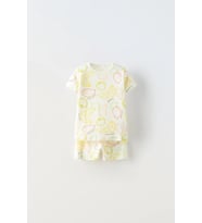 ZARA FİTİLLİ MEYVE DESENLİ TAKIM (Siyah)