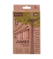 Fatih Natural Ahşap Jumbo Kuru Boya Seti 12li