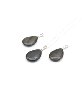 Hakiki Doğal Rainbow Obsidyen Taşı Kolye Ucu