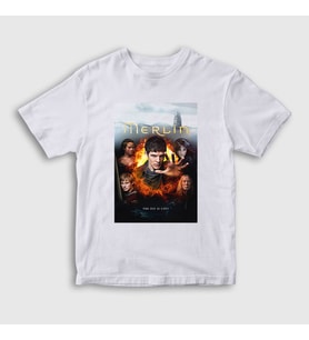 Presmono Unisex Çocuk Beyaz Merlin Dizi T-Shirt 428471tt (Beyaz)