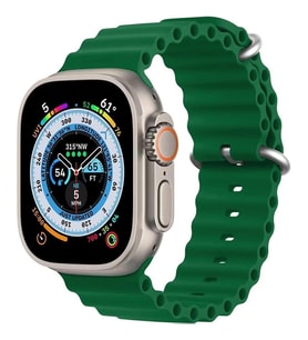 Cosmostech Akıllı Saat Watch için Uyumlu 42MM 44MM 45MM 49MM 1/2/3/4/5/6/se/7/8/ultra Akıllı Saat Silikon Kordon ve Kayışı Yeşil