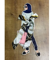 38X10 CM TÜRBANLI FİYONLU KIZ GÖRSEL ARMA APLİKE DİKİŞ AKSESUARI