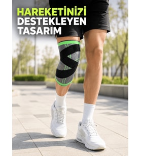 Sporcu Dizliği Çapraz Bant Destekli Nefes Alabilen Esnek Örme Dizlik