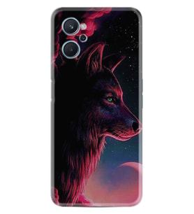 9i Kılıf Resimli Desenli Baskılı Silikon Wolf and Moon 1380