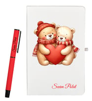 Sevgiliye Hediye Kişiye Özel Defter ve Roller Kalem Seti
