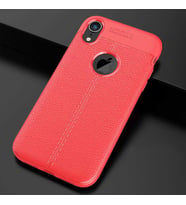 Uyumlu Model Apple iPhone XR 6.1 Kılıf Deri Tarzı Niss Silikon Case (Kırmızı)