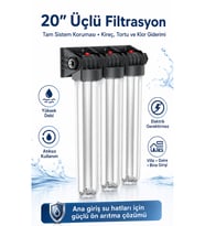 20” Üçlü Filtrasyon – Tam Sistem Koruması, Kireç, Tortu ve Klor Giderimi-Bina Girişi