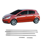 Opel Corsa D Krom Cam Çıtası Tk 2007 Üzeri 6Prç Paslanmaz Çelik
