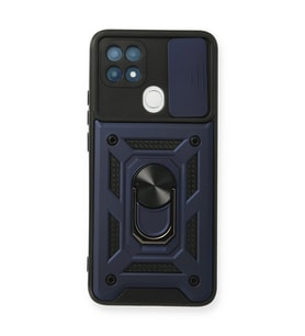 Oppo A15 Kılıf Pars Lens Yüzüklü Silikon - Lacivert