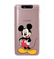 Samsung Galaxy A80  Kamera Korumalı  Kapak Mickey Mouse Tasarımlı  Şeffaf Kılıf