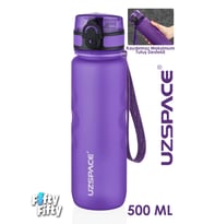 Uzspace 500 ML Kaydırmaz Maksimum Tutuş Destekli Tritan Su Matarası -FFUZ1215 (Mor)