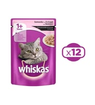 Whiskas Pouch Somonlu Yetiskin Kedi Konservesi 85 gr X 12 Adet