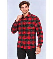 Biçomi Erkek Soğuk Geçirmez Şardonlu Batik Yıkamalı Regular Fit Oduncu Gömlek