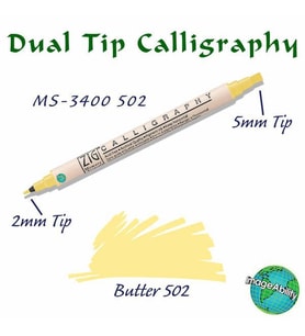 Zig Calligraphy Çift Uçlu Kaligrafi Kalemi 2 mm + 5 mm 502 Butter 
