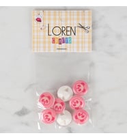 Loren Crafts 8 li Pembe Panda Düğme - 708